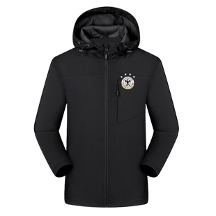 德国队服世界杯国家队球迷加油助威冲锋衣男女连帽夹克外套带帽子