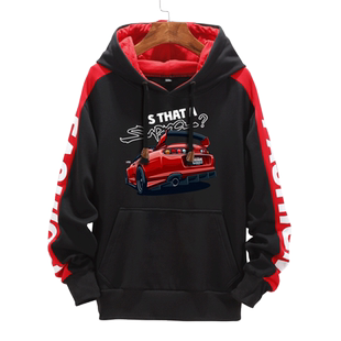 可定制supra猪扒牛魔王丰田GR汽车改装拼接连帽卫衣男女外套帽衫