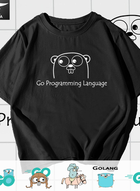 golang语言程序员谷歌开发phython纯棉短袖t恤衫男半袖衣服可定制