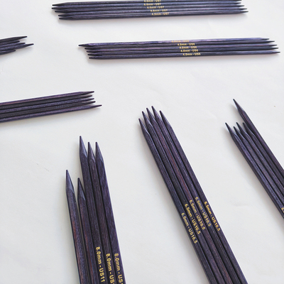 新品 KnitPro 紫色立方体20cm 双头直针 进口桦木直针 编织工具