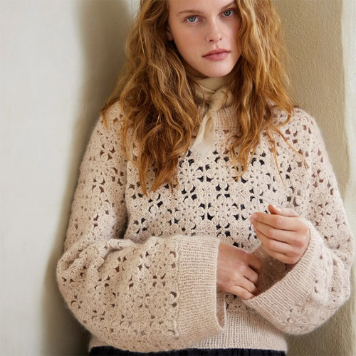 新款 挪威钩织款材料包 温柔系镂空毛衣 tynn peer gynt+细马海