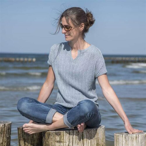 爱德华短袖 挪威tynn line细棉麻线 DIY编织材料包 文字图解