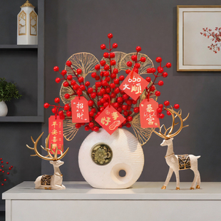 2026新年装饰福桶摆件电视柜玄关喜庆客厅餐桌新居新房新家送礼物
