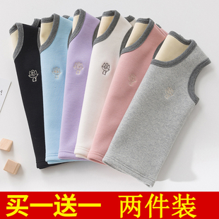 儿童马甲加绒加厚宝宝女童保暖内穿秋冬打底男童中大童绣花背心潮