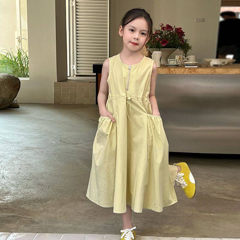 夏季童装女女童连衣裙夏季新款韩版宽松儿童森系设计感工装裙子潮