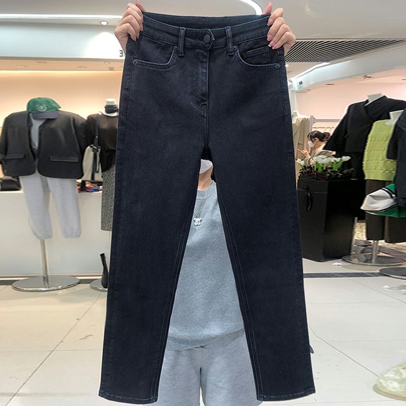 梨形身材裤子女胖妹妹大码秋装高腰显瘦烟管裤春秋直筒黑色牛仔裤,女装/女士精品,牛仔裤,淘宝优惠券,粉丝福利购,淘宝优惠卷