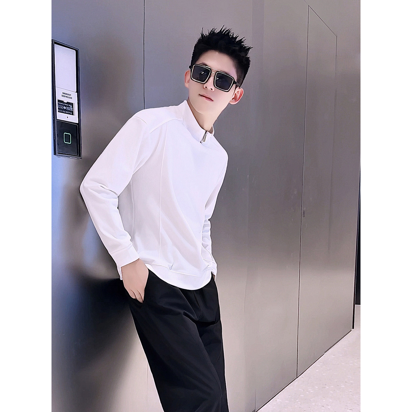 T62-P48男士长袖半高领德绒打底衫休闲百搭简约保暖内搭上衣,男装T恤,电商D319