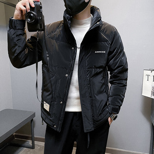 6661-P175冬季韩版简约字母潮流男士羽绒服外套-8控235,灰男短靴搭配什么裤子图片