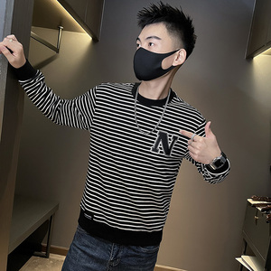 6589-P58 条纹卫衣秋冬款圆领潮潮牌时尚个性外套-1 控78图片