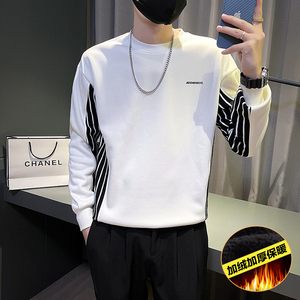 6695-P78 冬季拼接加绒加厚潮男卫衣-1 控108图片