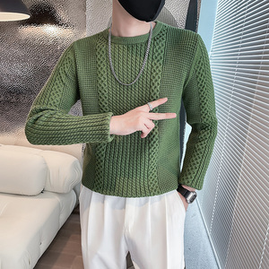 6638-特P69 秋冬花纹纯色个性青少年内搭毛衣打底衫男-5 控99图片