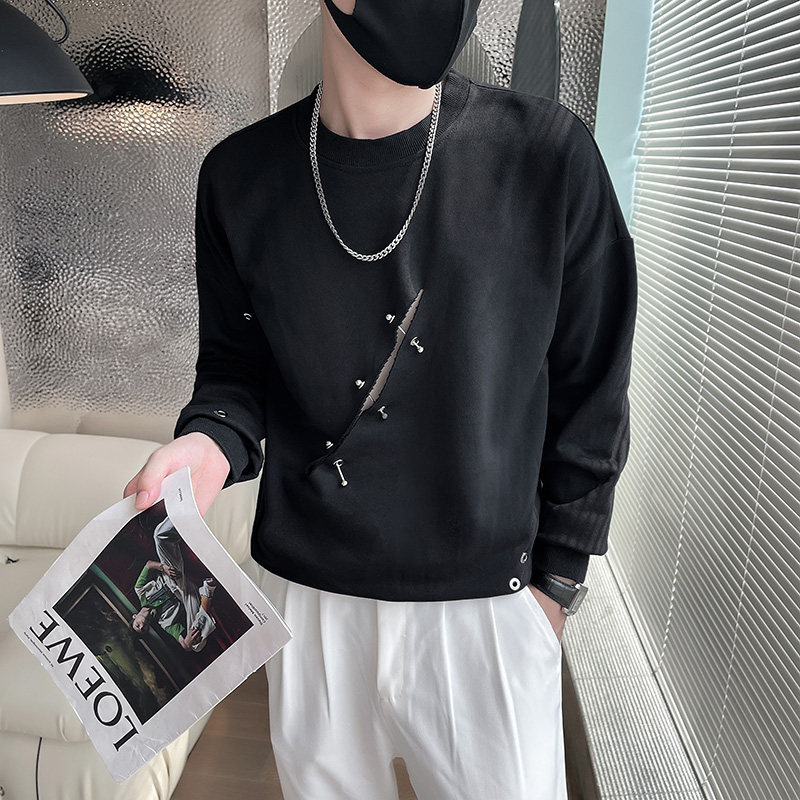 6633-P78 圆领卫衣个性春秋季潮牌青少年长袖外套上衣 控108图片