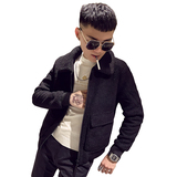 JK162-P128加厚羊羔绒拼接棉衣男冬季保暖修身小码外套，男装棉衣，电商D319