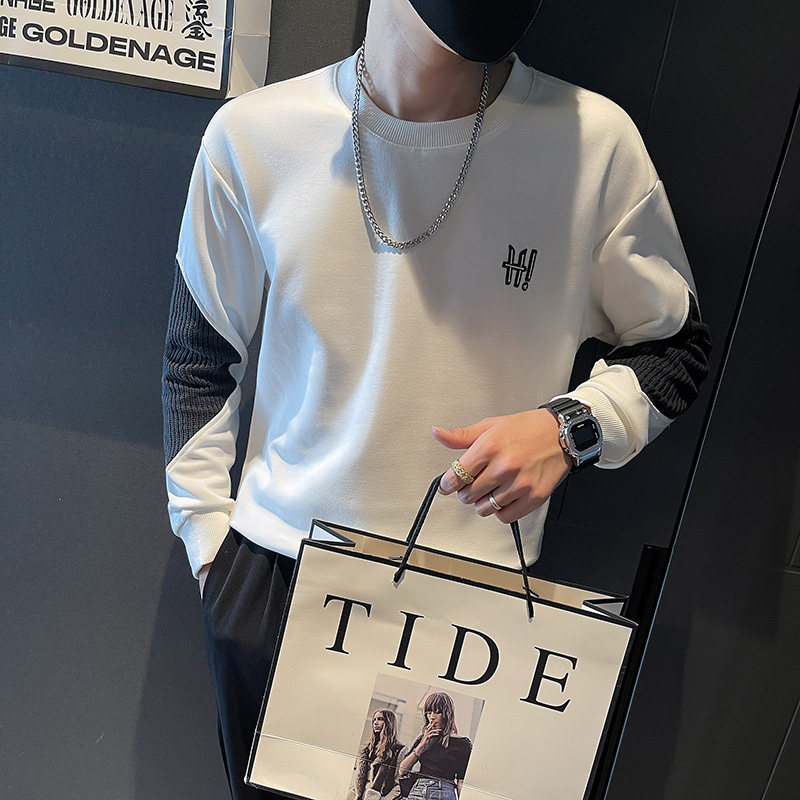 6594-P68秋冬新款拼接圆领套头卫衣男-1控98,男装卫衣,电商D319