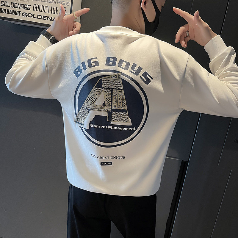 6624-P58秋季休闲背面图案男士卫衣长袖T恤打底衫外套控78，男装卫衣，电商D319