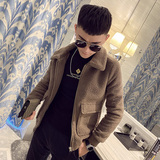 JK162-P128加厚羊羔绒拼接棉衣男冬季保暖修身小码外套，男装棉衣，电商D319