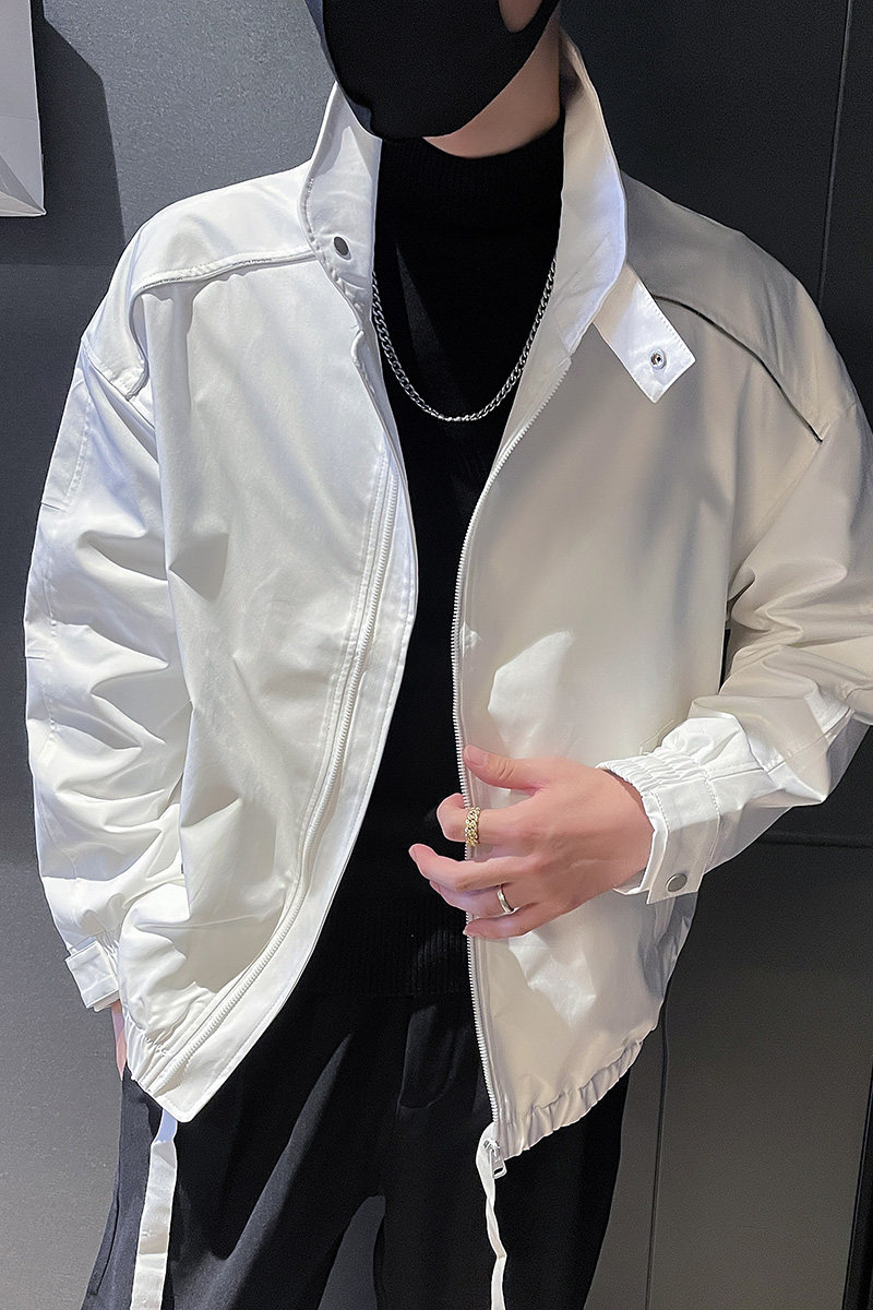 6642-P108秋季休闲纯色立领夹克潮流原宿工装简约外套-3控148,男装夹克,电商D319