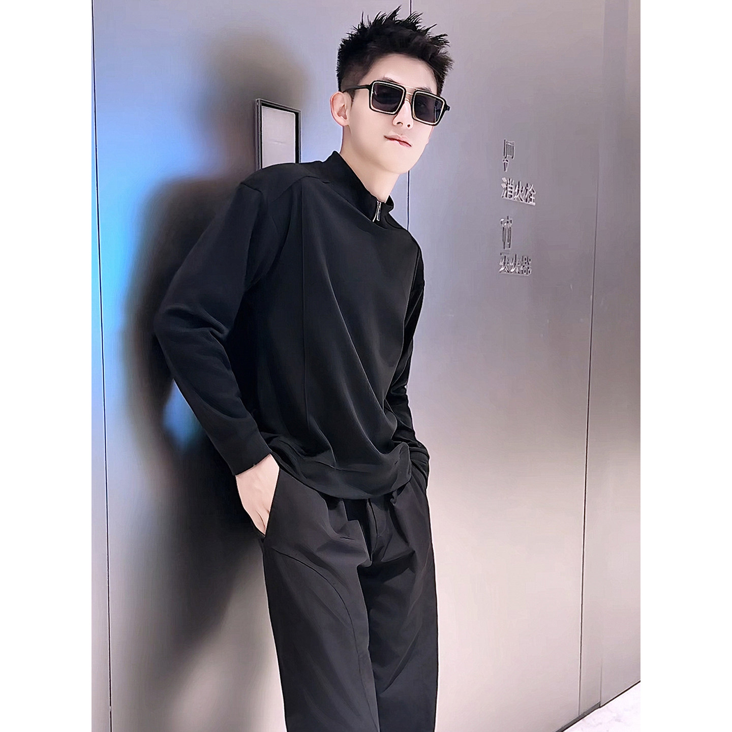 T62-P48男士长袖半高领德绒打底衫休闲百搭简约保暖内搭上衣,男装T恤,电商D319
