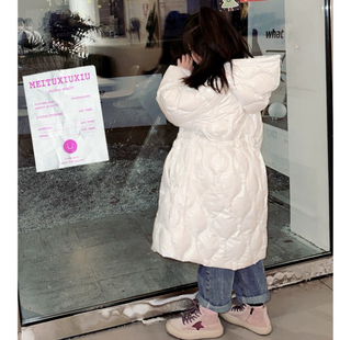 2025冬季新款女童中长款羽绒服儿童羽绒外套女宝宝洋气保暖免洗
