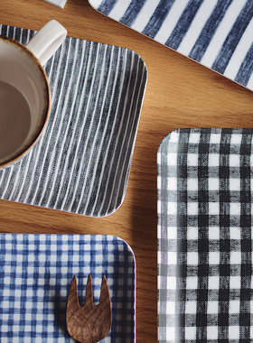 【推荐！】收集时光 Camus say亚麻纹理树脂小托盘 杯托盘 包邮