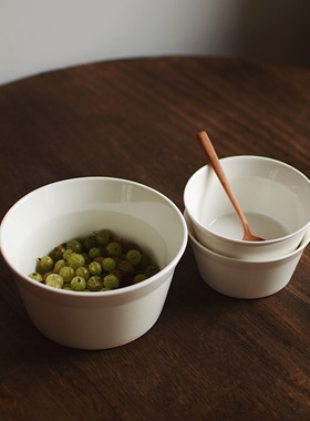 收集时光 Camus say纯白阔边碗 陶瓷米饭碗 面碗 沙拉碗 水果碗