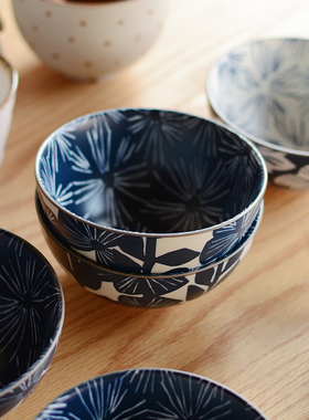 收集时光 Camus say白蓝系列 陶瓷大小碗 米饭碗 汤碗拌面碗 包邮