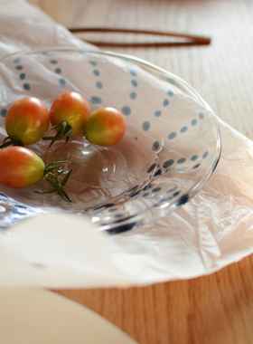 收集时光 Camus say蓝雨滴blue tears小盘 手工蓝点玻璃盘 包邮