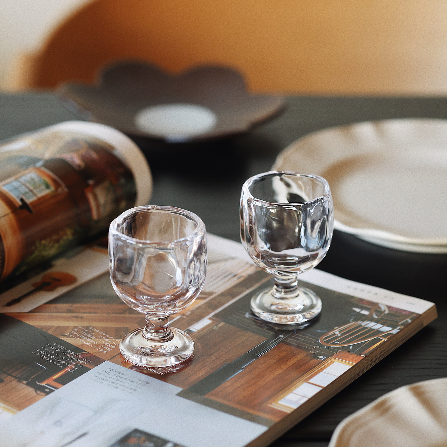 Camus say 加厚玻璃矮脚迷你小酒杯 白酒杯 烈酒一口杯 白兰地杯