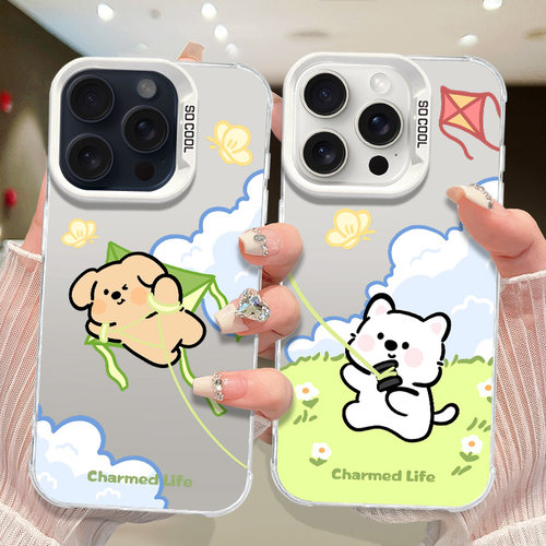 卡通适用iphone17pro苹果16情侣手机壳P90华为mate80荣耀OPPOFindX8S/reno16大孔VIVOS60小米15红米K90一加15