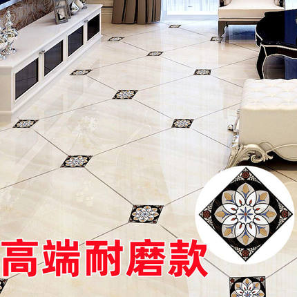 加厚瓷砖地砖对角贴纸自粘地面地板角花客厅吊顶防水耐磨地贴装饰