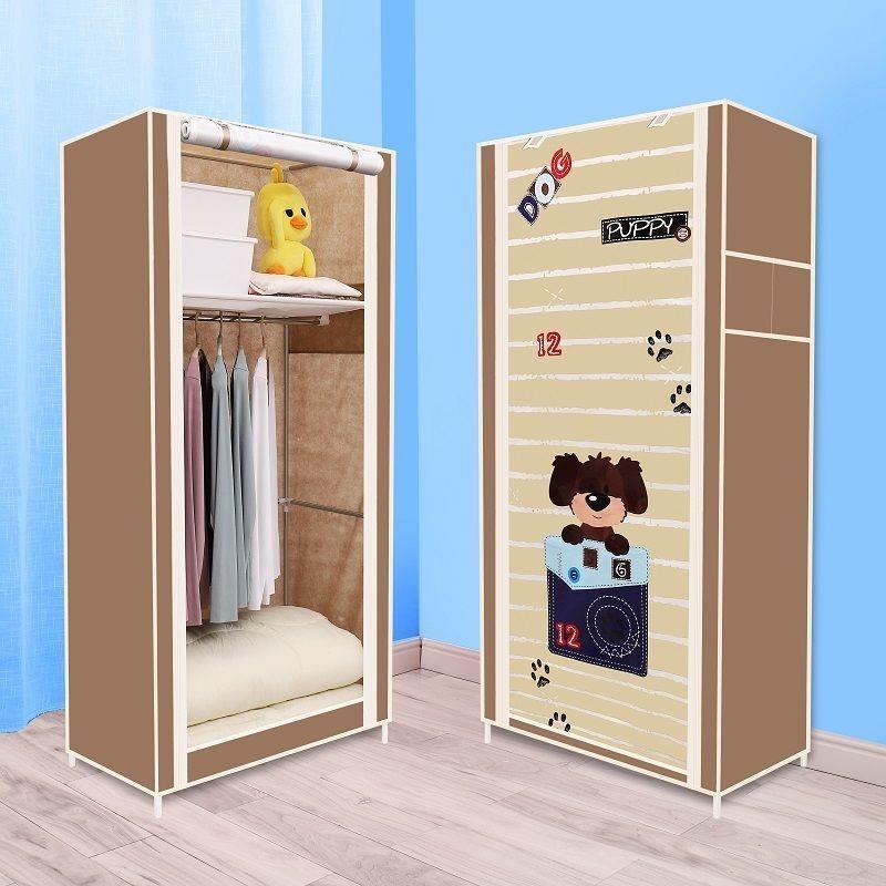 热销款新款单人简易衣柜收纳柜布衣橱钢架加固时尚创意组合整理柜