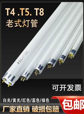 t4灯管长条家用老式镜前灯细日光灯管卫生间三基色荧光t5灯管