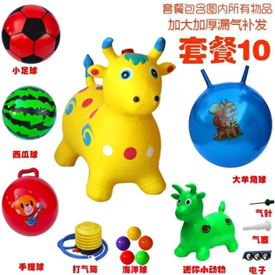 儿童充气玩具跳跳马坐骑加大加厚充气鹿骑马小孩音乐跳跳鹿牛小马