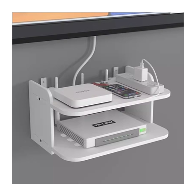 路由器放置架无线wifi收纳盒电视机顶盒家用壁挂式免打孔置物架子