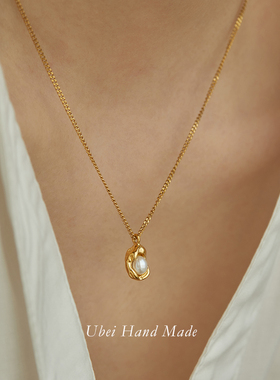 钛钢18K金女小金豆锁骨链