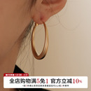 有北手作 潮耳夹 大圈耳环女设计感欧美哑光磨砂圆耳圈2025新款