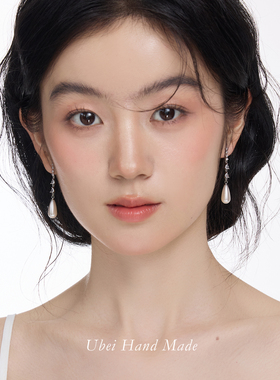 法式长款水滴珍珠耳坠女复古宫廷
