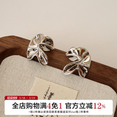 有北手作 独特褶皱耳饰设计感气质小众高级感耳钉欧美冷淡风耳环