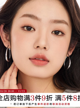 有北手作 银色大圈圈耳环女2026新款经典通勤高级感小众设计耳圈