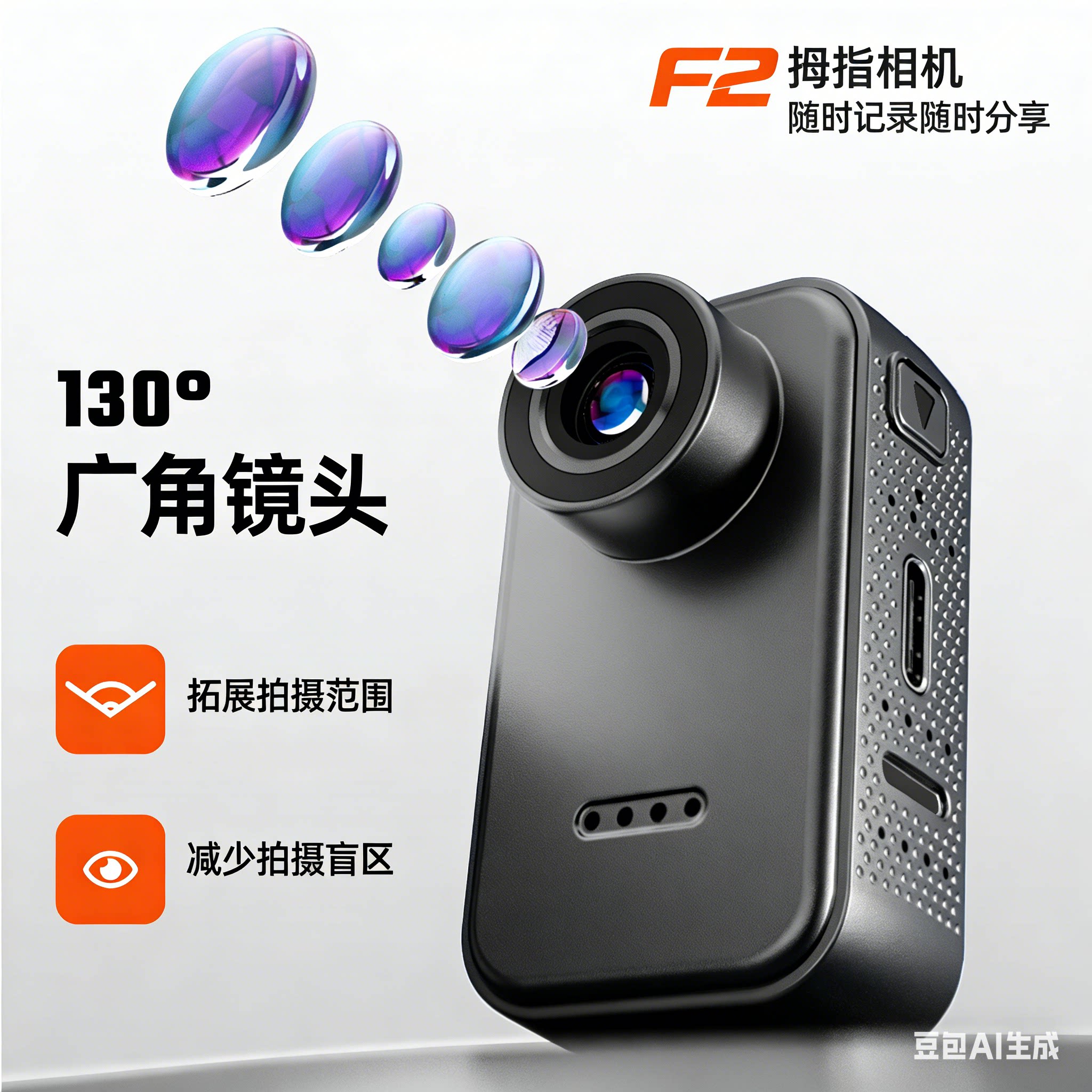 运动拇指相机骑行防抖记录仪胸前固定口袋随身超轻便携式高清vlgo