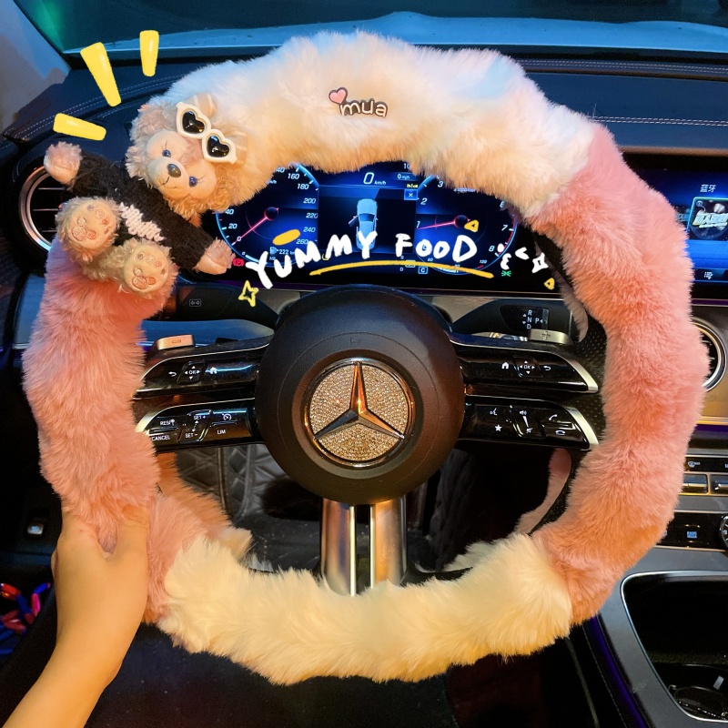 爱心小熊冬季方向盘套