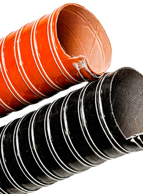 红色耐高温管硅胶钢丝软管 耐300度高温管硫化管矽胶热风管排气管