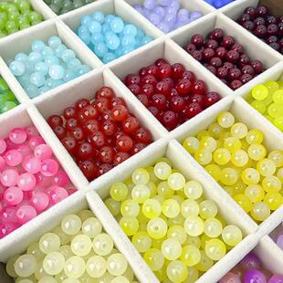 4mm6mm玻璃珠散批手工diy饰品隔珠手串配珠串珠散珠琉璃珠珠子