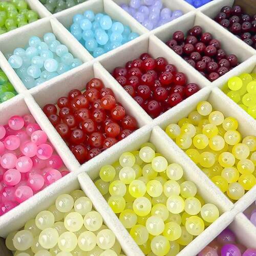 4mm6mm玻璃珠散批手工diy饰品隔珠手串配珠串珠散珠琉璃珠珠子