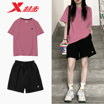 特步短袖运动服套装男冰丝瑜伽服