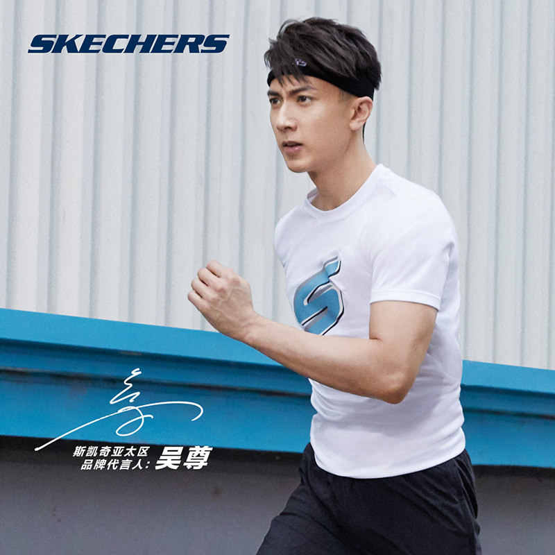 Skechers斯凯奇吴尊明星同款男子跑步短T健身训练运动T恤P319M010在类目 运动服/休闲服装, 健身服装, 健身衣中 - 来自Buy2taobao.com提供专业的淘宝代购服务