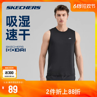 吸湿速干透气运动背心上衣男 Skechers斯凯奇夏新款 男子针织T恤衫