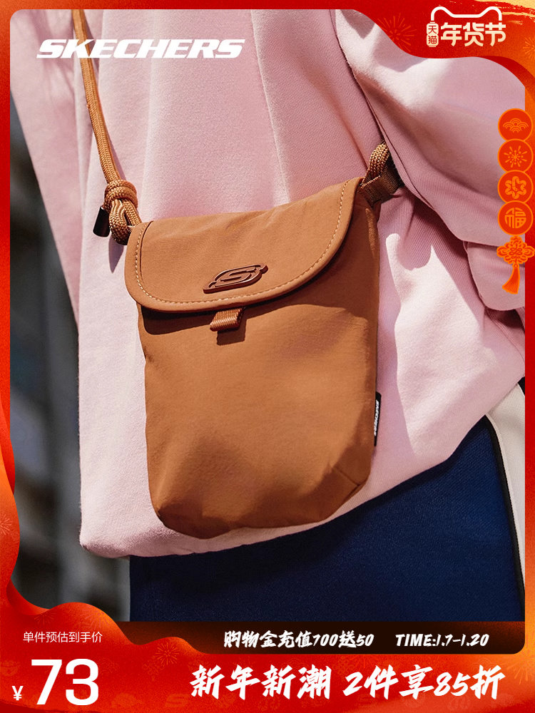 SKECHERS SHOULDER CROSSBODY BAG SPORTS TREND CASUAL TRAVEL COMMUTER TO WORK SMALL BAG FASHION TREND MOBILE PHONE BAG