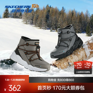 斯凯奇儿童靴冬季新款中大童休闲加绒保暖户外时尚潮流雪地靴