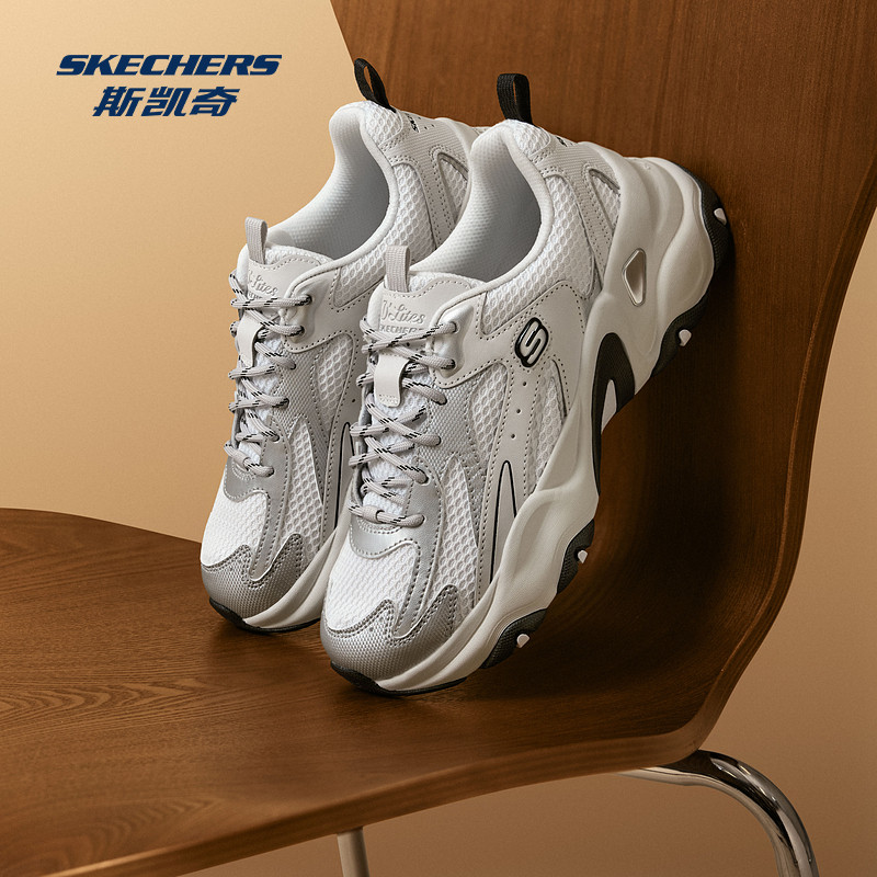 斯凯奇熊猫鞋5代新款男女款老爹时尚简约透气厚底增高运动鞋